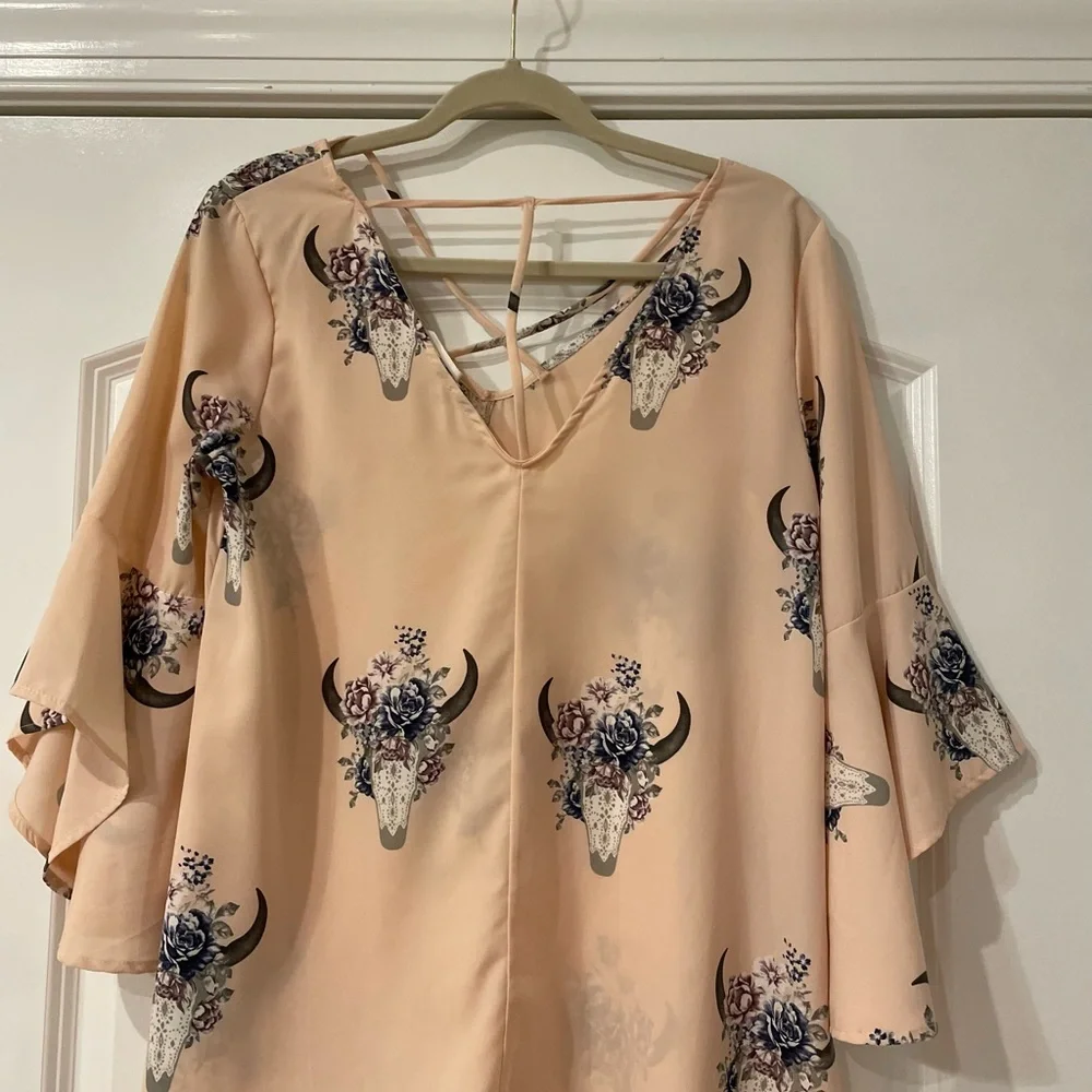 Pink polyester tunic - Picture 2 of 2